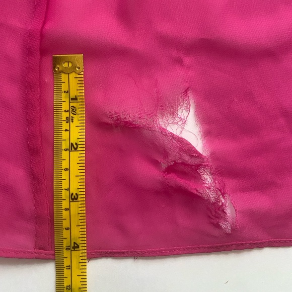 David’s Bridal Bridesmaid Chiffon Dress Size 6 Begonia Color Tie Back Satin Bow - Picture 14 of 16